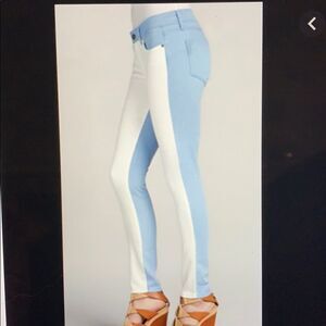 Paige  Emily skinny color block jeans. 28 Ankle classic Preppy Style.